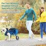Dog Wheelchair for Back Legs, Adjustable Dog Wheelchair, Rehabilitation 2 Wheels Dog Cart Wheels, Assist Pets with Paralyzed Hind Limbs to Recover Walking, Equipped with Storage Bag and Traction Rope Image 7