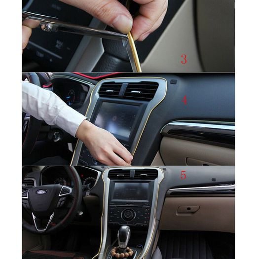 5M Line Car Van Interior Decor Red Point Edge Gap Door Panel Accessories Molding