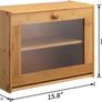 Bamboo Bread Box 2-Layer Large Capacity Countertop Bread Storage with Transparent Window, Suitable for Kitchen Or Dining Table Natural Image 2