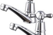 NEW SALE | Victorian Pair of Basin Taps Bathroom Sink Taps Mixers Hot and Cold Bath Brass Faucet
