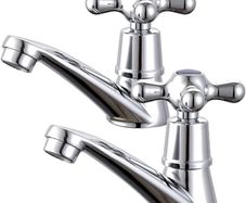NEW SALE | Victorian Pair of Basin Taps Bathroom Sink Taps Mixers Hot and Cold Bath Brass Faucet