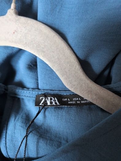 Zara Petrol Blue Dress.  S. L. 14. New - No Tag.