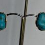 Irregular Gilted Cabochon Turquoise Earrings Image 6