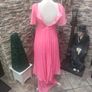 Vintage 70s Mags Fortail Paris Coral Pink maxi Dress Image 6
