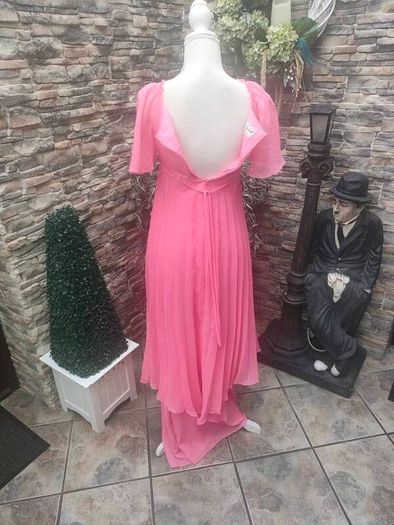 Vintage 70s Mags Fortail Paris Coral Pink maxi Dress