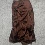 Ganni Brown Draped Midi Skirt Sz 8UK 4US S Chicory Coffee Voluminous Satin Image 2