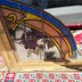 Antique French Mirror large freestanding 6 foot high with stained glass 1920s Beautiful patina a one of a kind piece Image 10