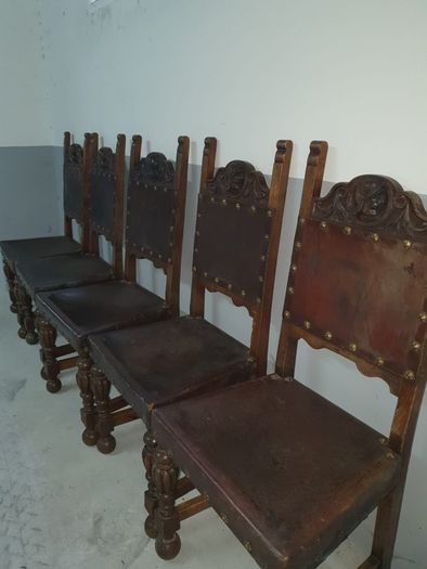 Hand-carved set of wooden furniture