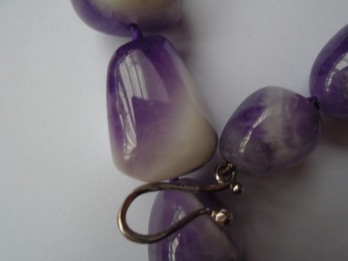 Chunky Amethyst necklace. Statement necklace, Gemstone necklace, Feb birthstone, Jewellery
