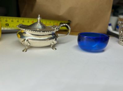 An antique Birmingham solid silver pot