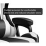 Gaming Chair Ergonomic Computer Chair Office Chair Desk Swivel Chair Adjustable Reclining Footrest Cushion White New! Image 3
