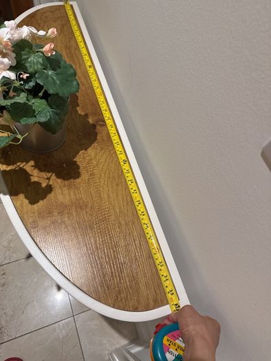 Modern Half-Moon Console Table + FREE Flower Pot