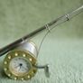 Vintage Fishing Rod & Reel Collectible Mini-Clock ,fresh battery, works fine Image 5