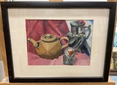 Still Life Painting of Teapot - Oil on board Framed