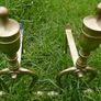 Vintage Pair of Brass Federal Style Andirons / Fire Dogs Image 4