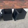 Pair of leather style storage puffs Image 2