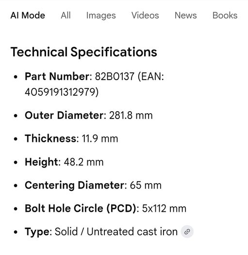 Ridex universal rear brake discs VW Skoda Audi Seat etc