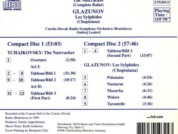 Free Postage! TCHAIKOVSKY: The Nutcracker / GLAZUNOV: Les Sylphides. 2 x CD.