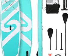 Paddle Board Stand Up Paddle Board Inflatable Paddleboard SUP Board with Premium Full Accessories 120"x30"x6" for Youth & Adults Have Fun in Oceans, River and Lakes (FREE POSTAGE)