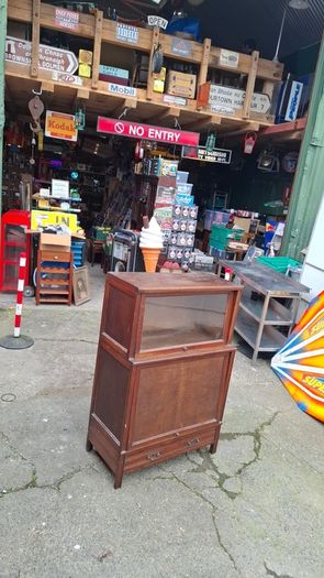1940's Antique French oak/walnut modular bookcase/display unit..