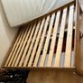 wooden double bed with mattress Image 3