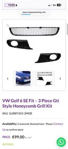 mk6 golf honeycomb grille