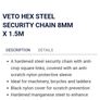 5ft Heavy Duty Chain & Lock....8mm Thick Image 2