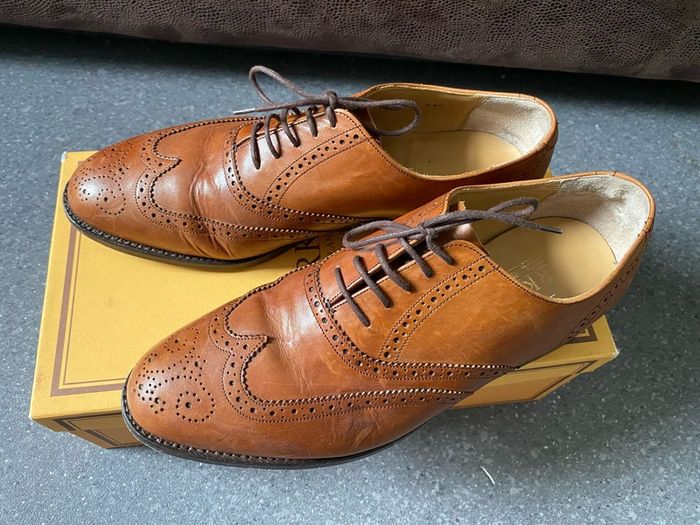 Barker England Windsor Collection Brown Leather Brogues Size UK8,5 Cedar Calf