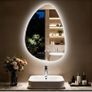 Bathroom Mirror with LED Lights: 550x770mm Asymmetrical Wall Mirror with Dimmable 3 Colour Image 8