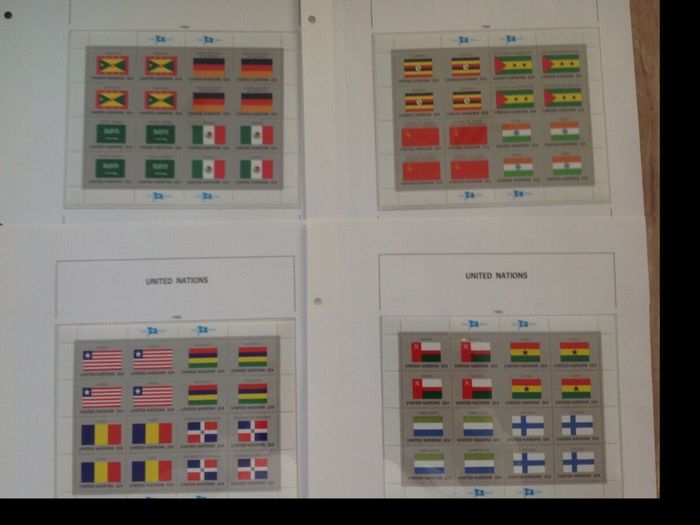 Stamp collection UN New York flag sheetlets