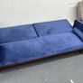 3-Seater Sofa Bed with Gold Legs , Blue velvet Image 2
