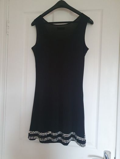 Ladies black diamonte dress