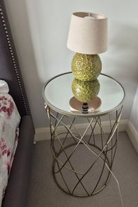 Set of Two Bedside Lockers with Glass Top
