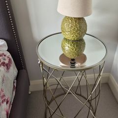 Set of Two Bedside Lockers with Glass Top