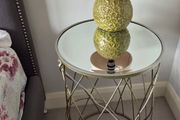 Set of Two Bedside Lockers with Glass Top
