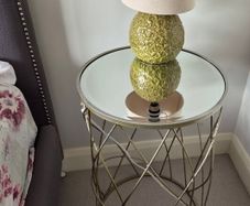 Set of Two Bedside Lockers with Glass Top