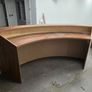 Large Curved Wooden Reception Desk / Shop Counter Image 2