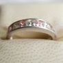 Vintage 925 Sterling Silver Ring with Pink and Clear Stones size Q - 3,0g Image 3