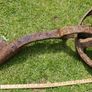 ANTIQUE FORGED IRON FARM WHEEL Rustic Garden Art Beautiful to Display in Your Garden Image 7