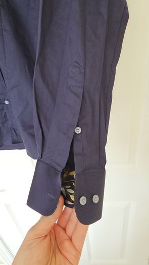 Guide London Premium Navy Cotton Shirt (Size M)