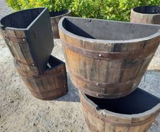 Whiskey barrel planters