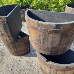 Whiskey barrel planters