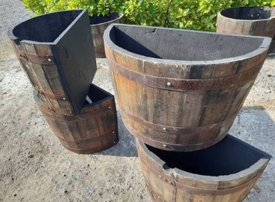 Whiskey barrel planters
