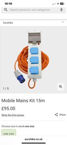 Eurohike Mobile Mains Kit 15m