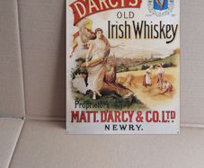 Darcy's Irish whiskey home bar sign
