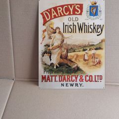 Darcy's Irish whiskey home bar sign