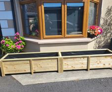 large wooden planters