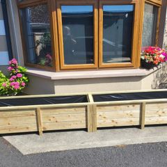 large wooden planters