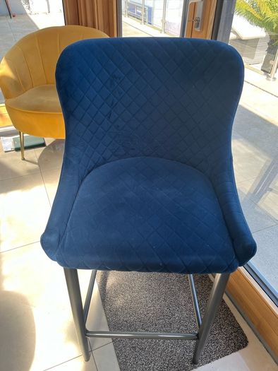 EZ Living Blue Velvet Kitchen Bar Stools