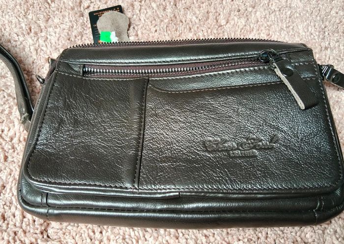 Brand New Genuine Leather Wristlet Pouch - Dark Brown